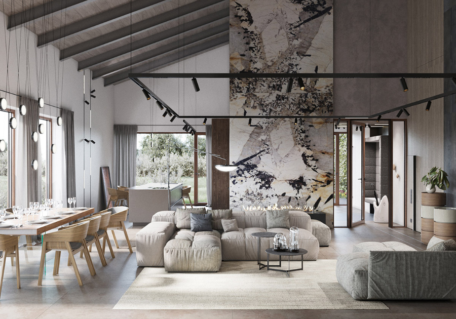 Phong cách Rustic kết hợp với phong cách hiện đại