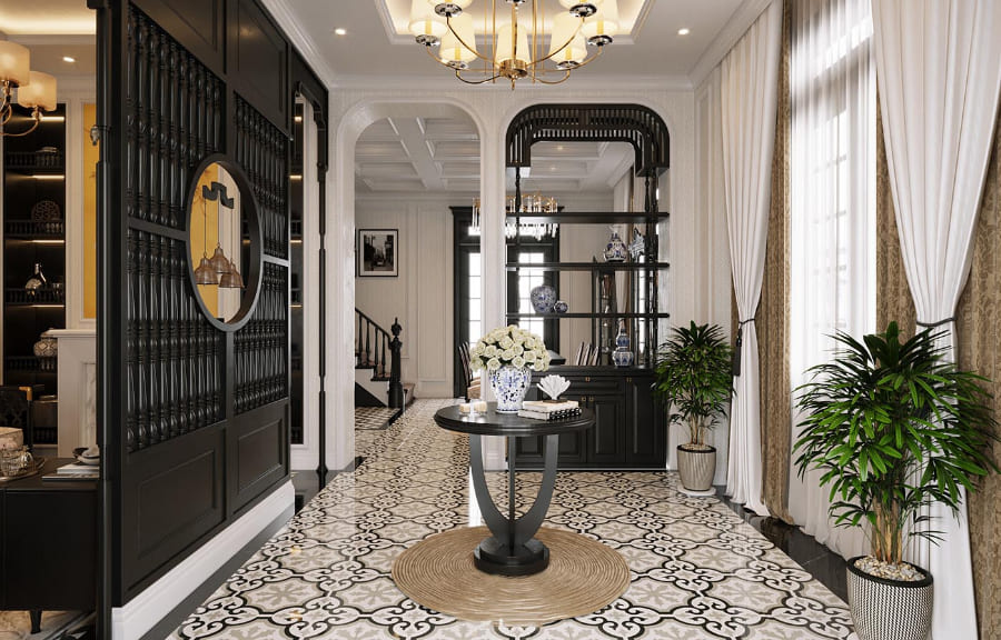 Thiết kế nội thất biệt thự phong cách Indochine