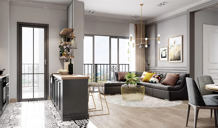 Thiết kế chung cư phong cách hiện đại