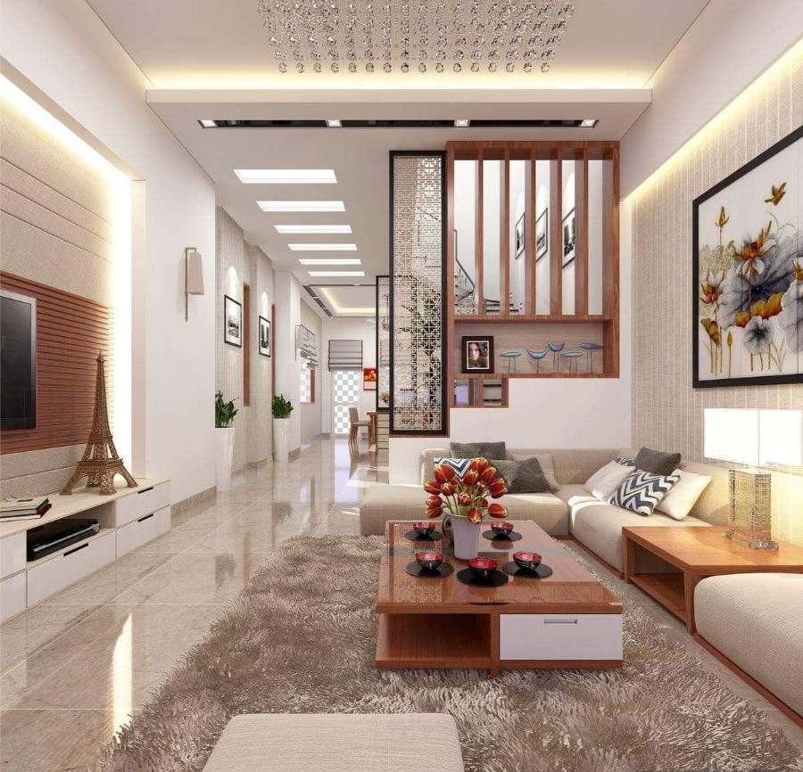 Mẫu thiết kế nội thất nhà ống đẹp cho phòng khách