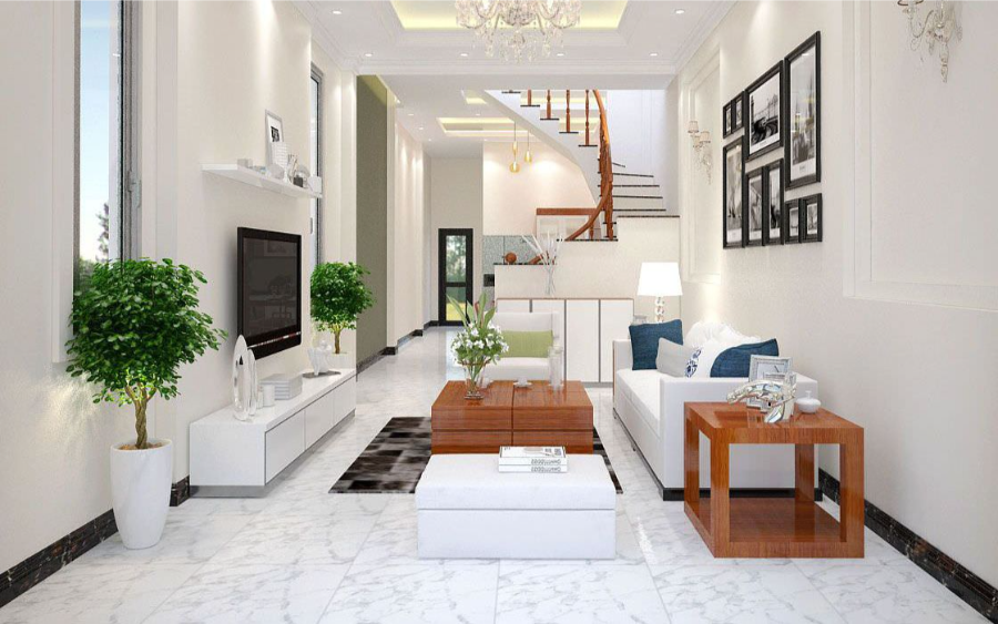 Mẫu thiết kế nội thất nhà ống đẹp cho phòng khách