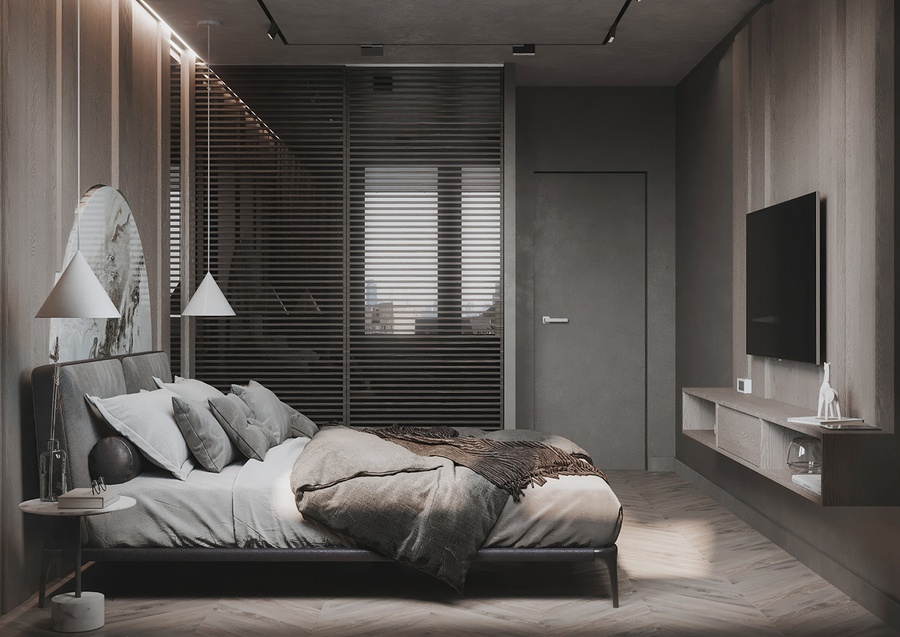 Mẫu thiết kế nội thất nhà ống đẹp phòng ngủ