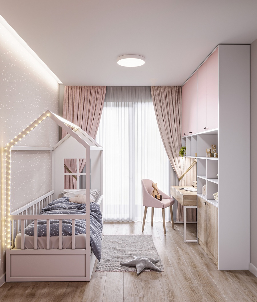 Mẫu thiết kế nội thất nhà ống đẹp phòng ngủ