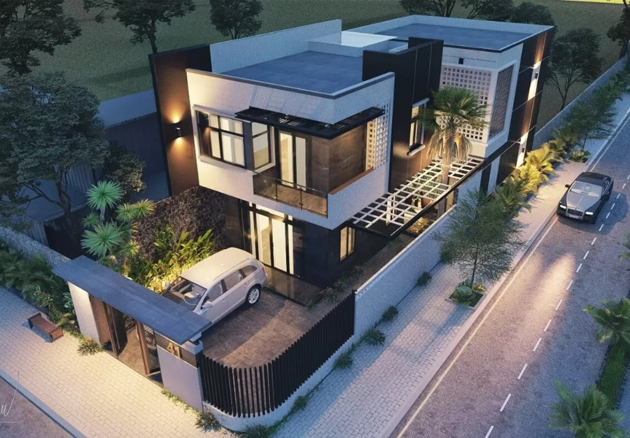 Thiết kế nhà phố 2 mặt tiền lô góc