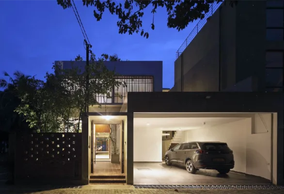 Thiết kế gara ô tô trong nhà ống