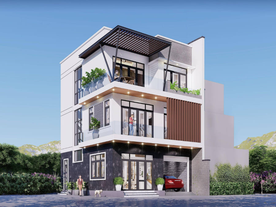 Biệt thư hiện đại ưu tiên tính chức năng và không gian mở