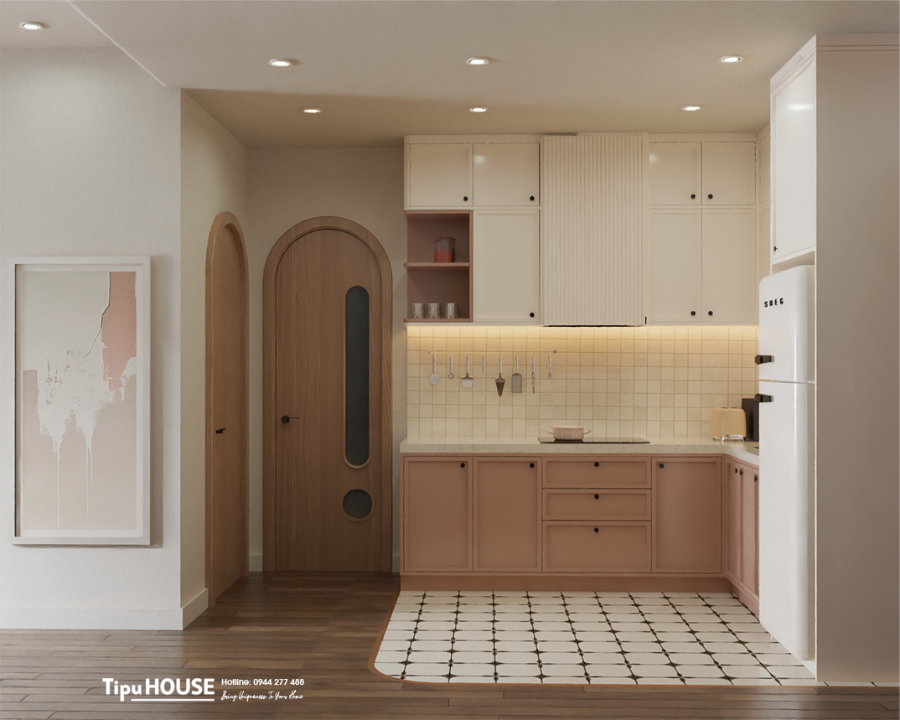 Thiết kế căn hộ màu hồng tại Privia Khang Điền
