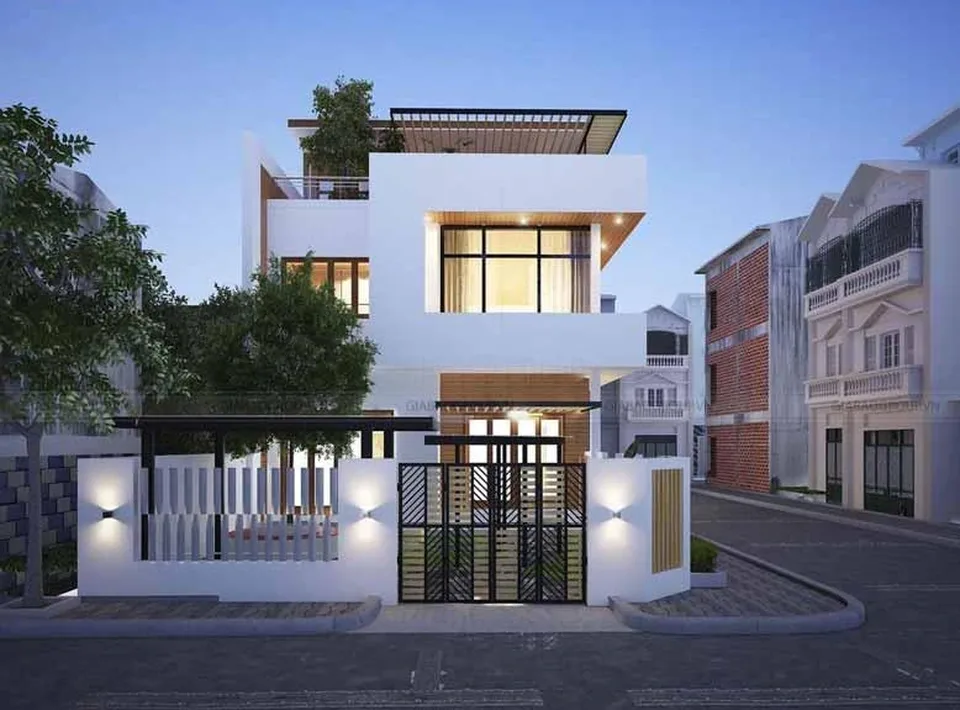 thiết kế nhà phố 2 mặt tiền