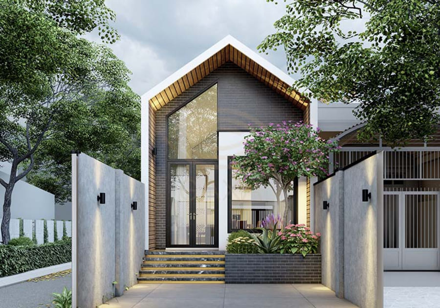 Nhà phố tiền chế khung thép 1 tầng
