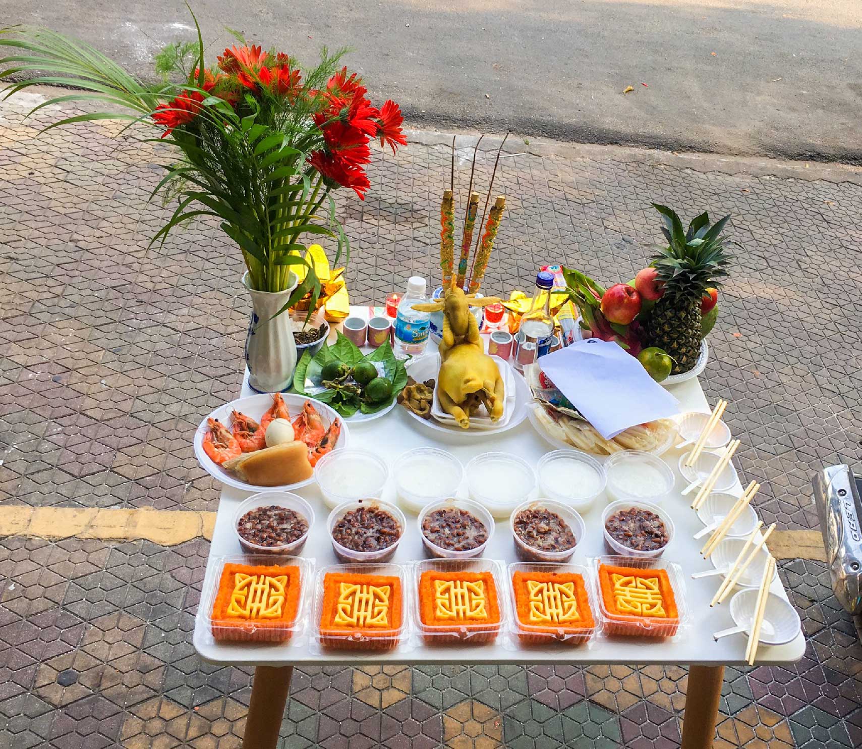 Mâm lễ cúng hoàn công