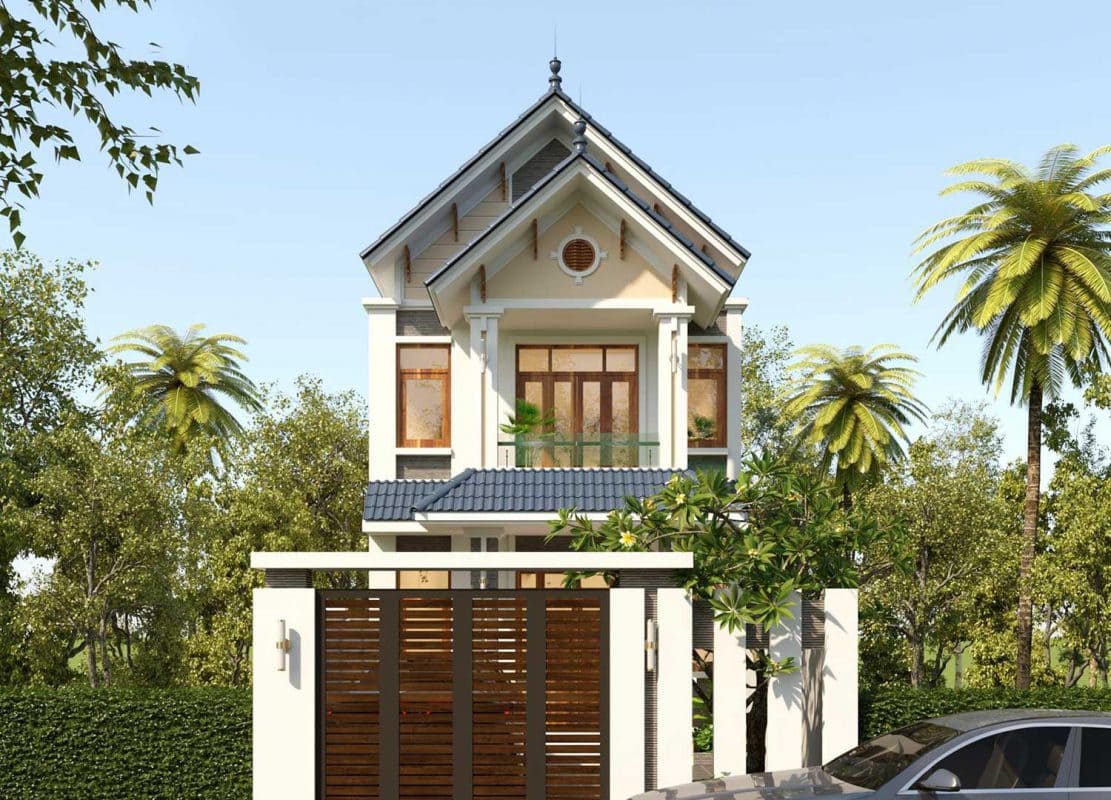 Mẫu thiết kế nhà 2 tầng mái Thái với chi phí 500 triệu