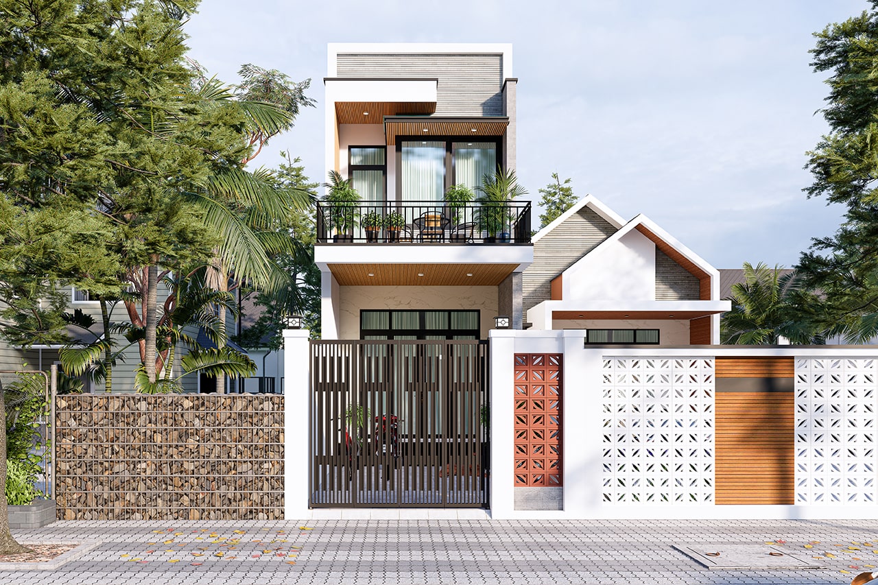 mẫu nhà 1 trệt 1 lầu 4x12 đẹp, hiện đại