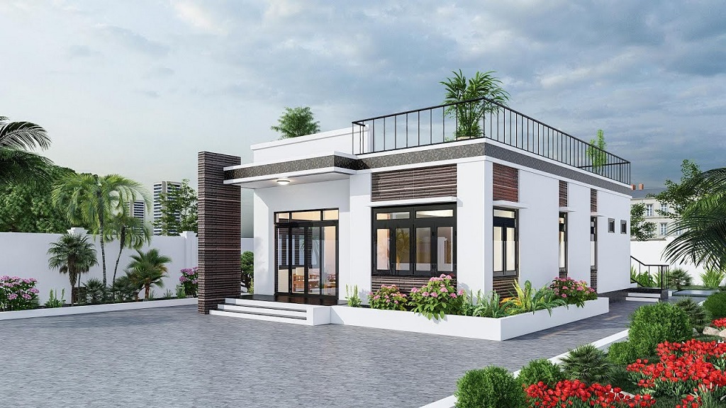 nhà mái bằng 1 tầng