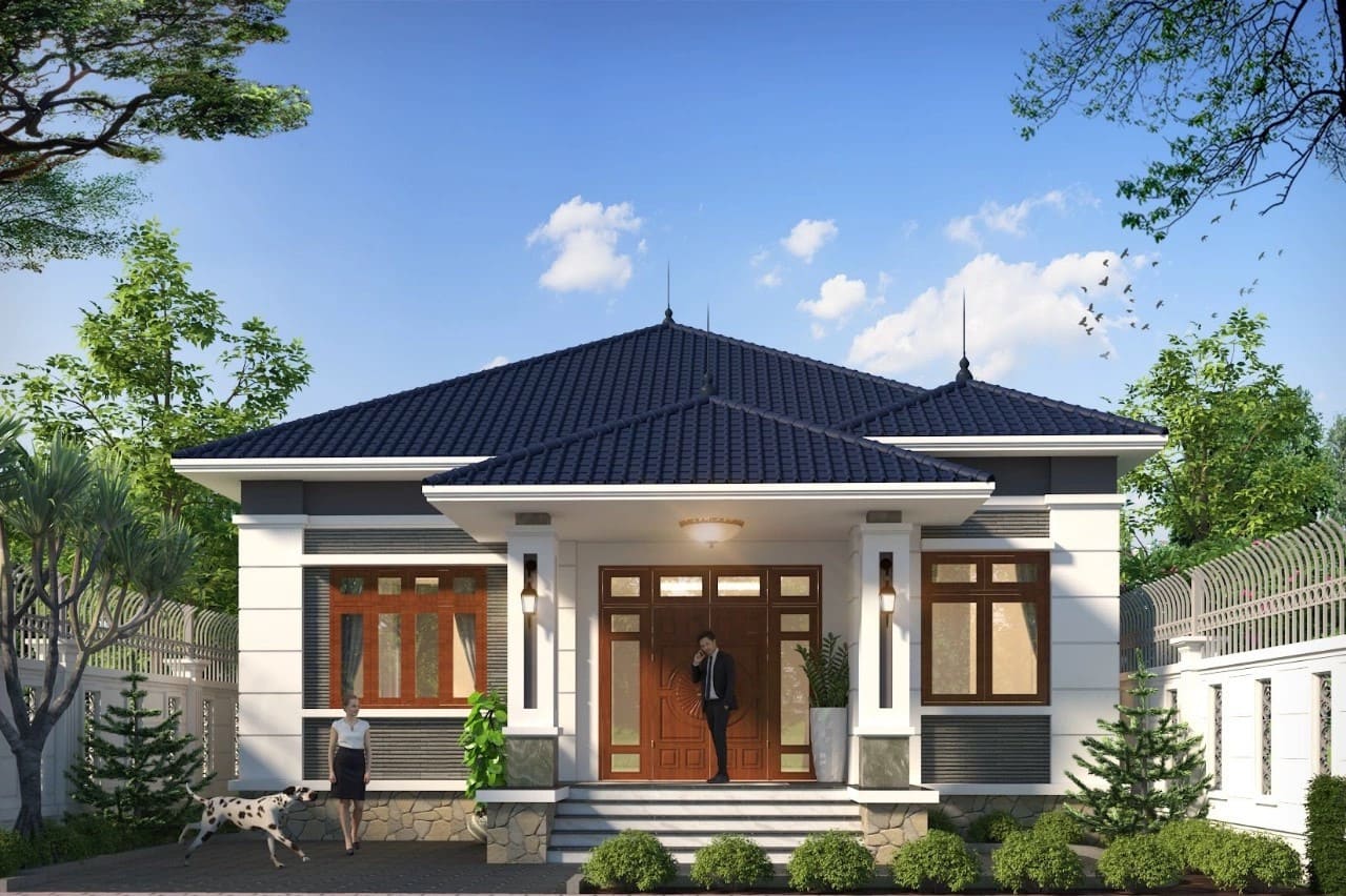 Thiết kế nhà mái Nhật 1 tầng