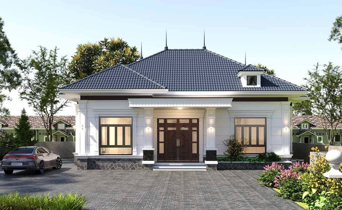 Mẫu nhà 1 tầng đẹp ở nông thôn