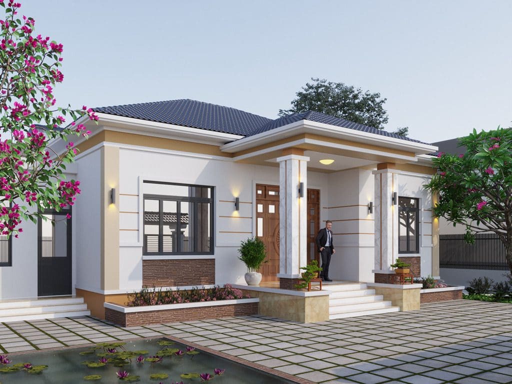 Nhà đẹp 1 tầng phong cách tân cổ điển