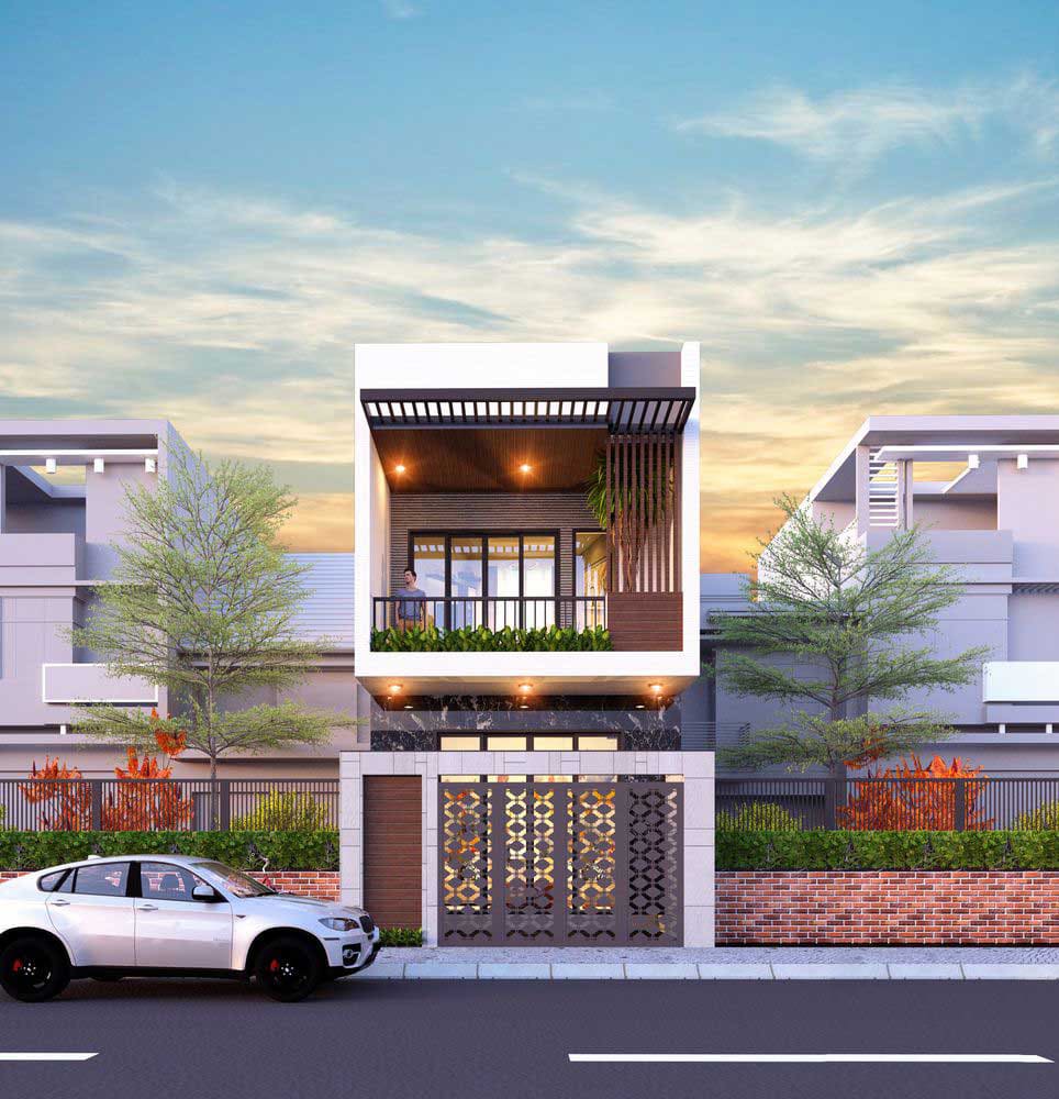 Mẫu nhà phố 2 tầng giá 1 tỷ phong cách hiện đại
