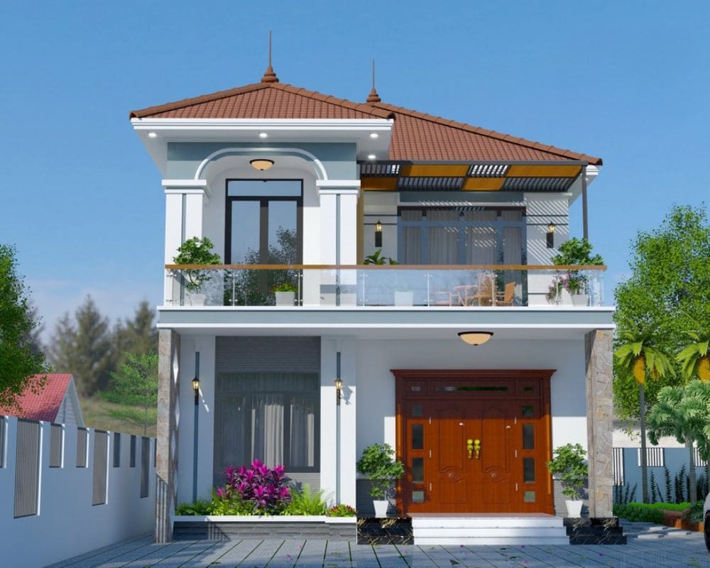 Mẫu nhà phố 2 tầng 1 tỷ phong cách tân cổ điển