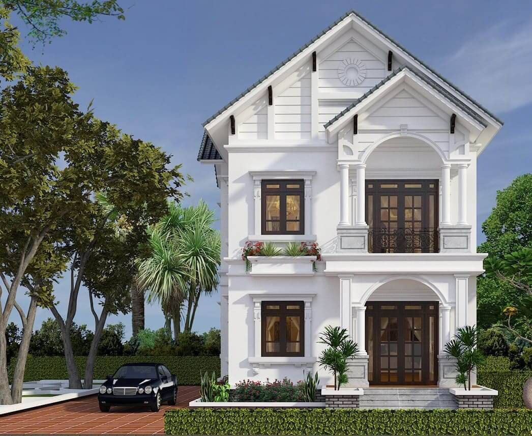 Mẫu nhà phố 2 tầng mái Thái giá 1 tỷ