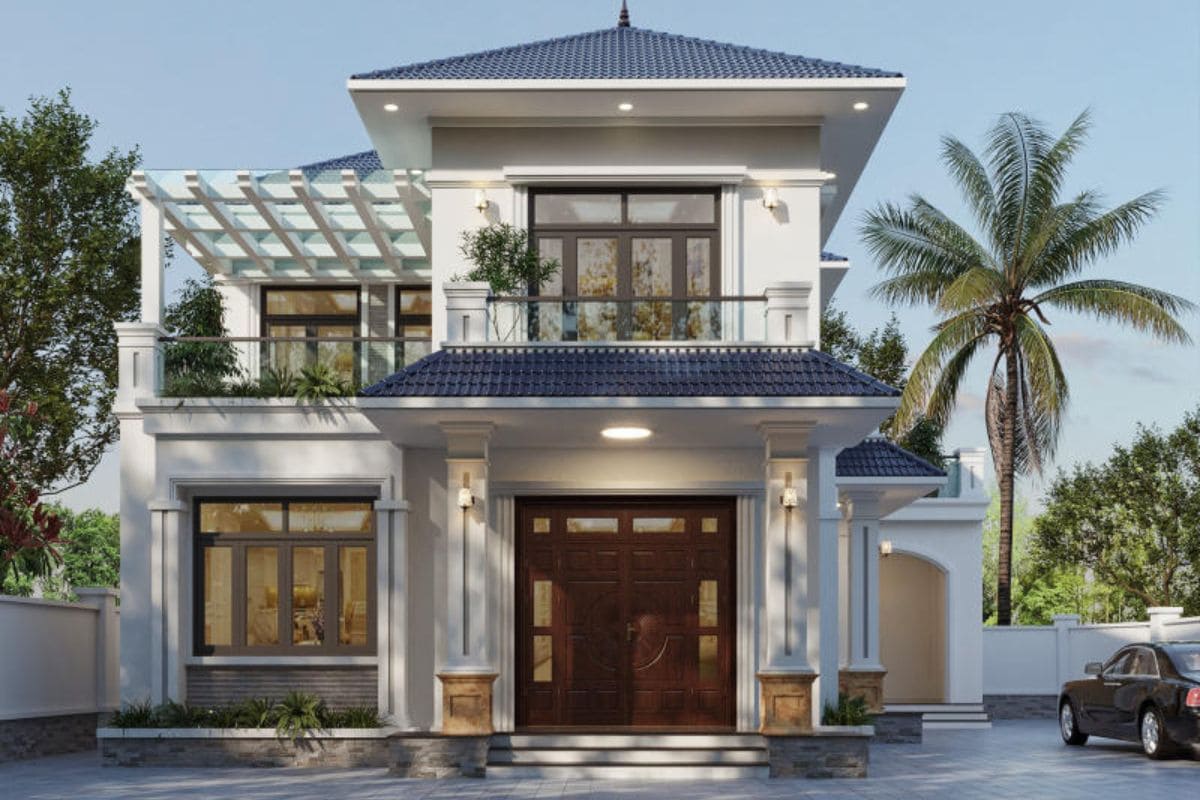 Mẫu nhà chữ L 2 tầng giá 1 tỷ