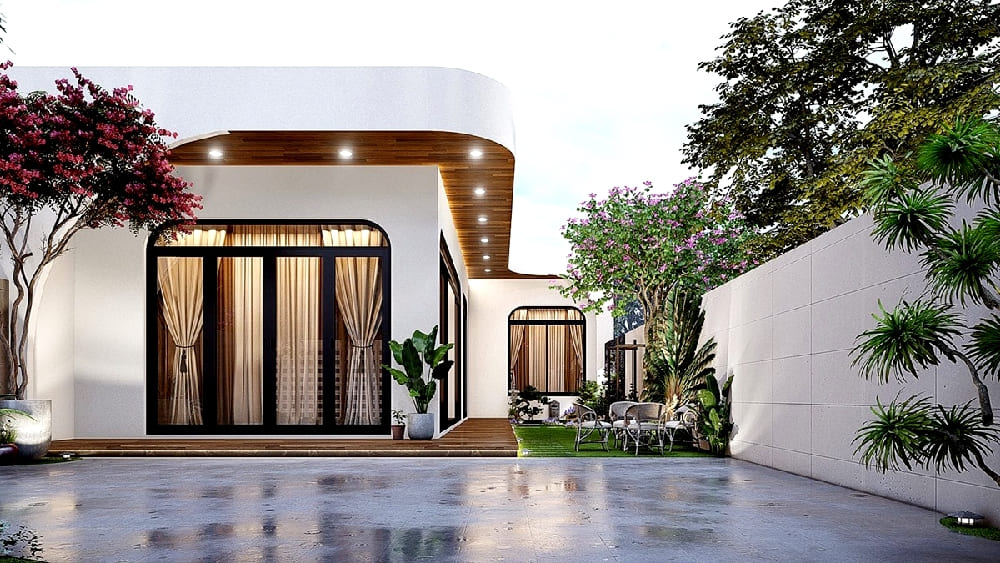 mẫu nhà đẹp 1 tầng 3 phòng ngủ 