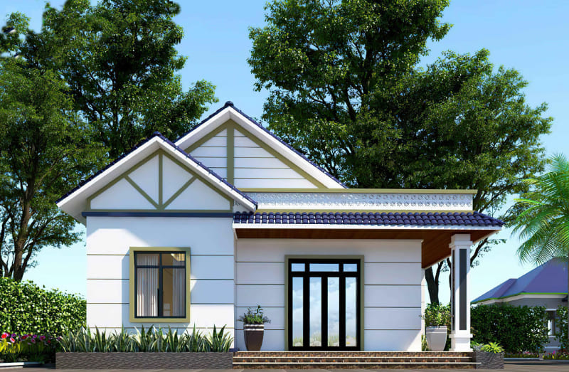 mẫu nhà đẹp 1 tầng 3 phòng ngủ
