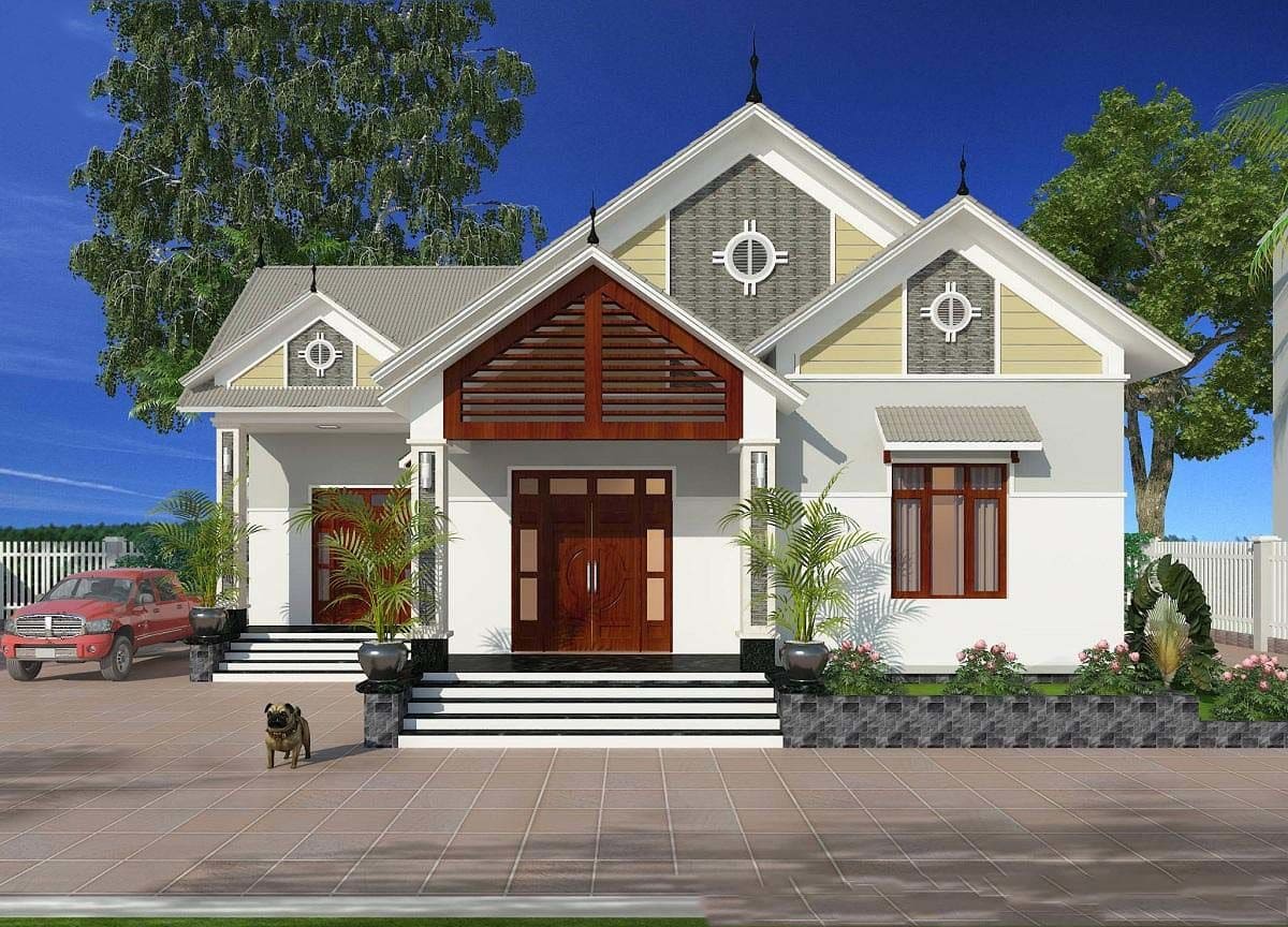 Mẫu nhà 1 tầng mái Thái đẹp