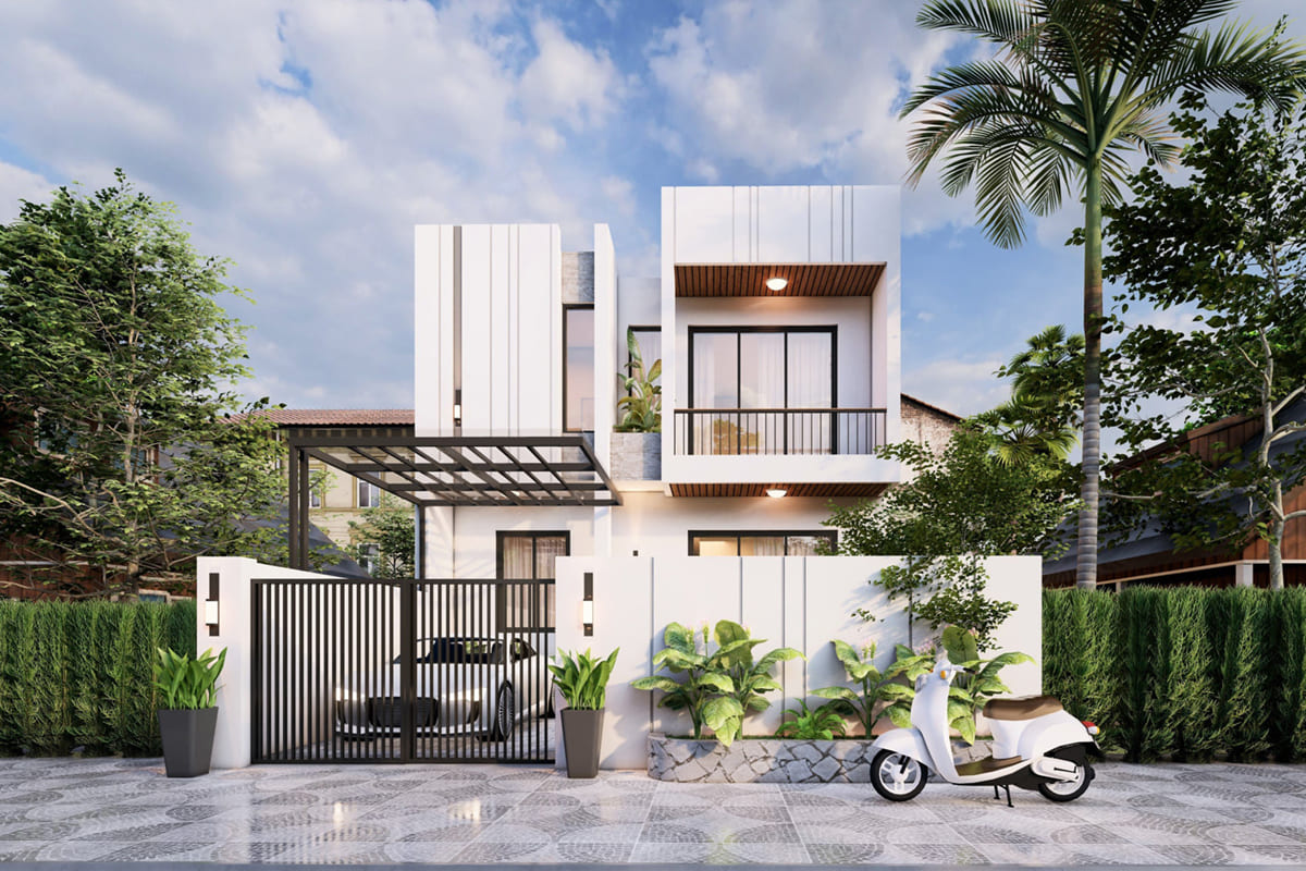 Mẫu nhà 1 trệt 1 lầu phòng ngủ