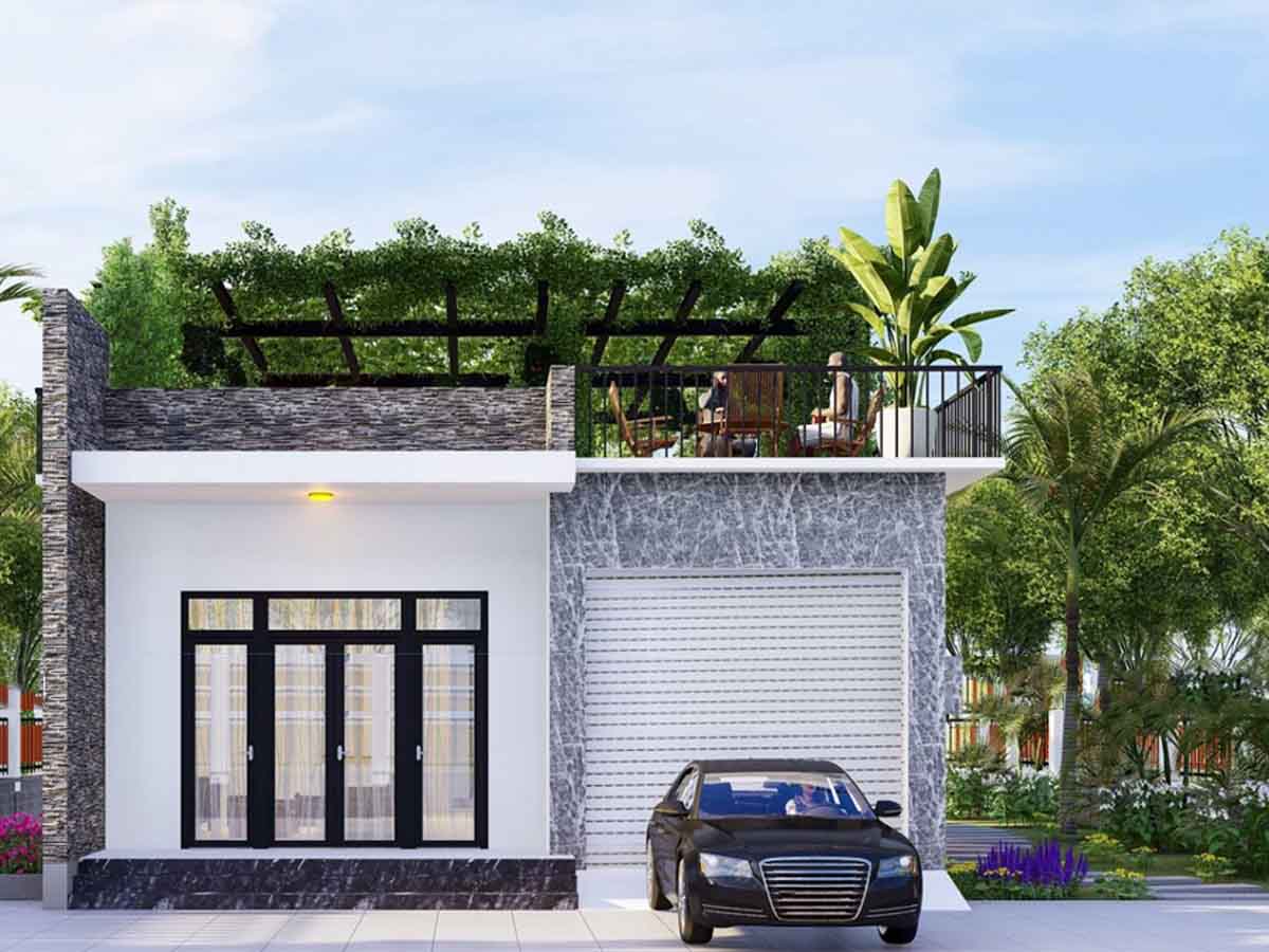 tận dụng thiết kế mái bằng làm sân thượng
