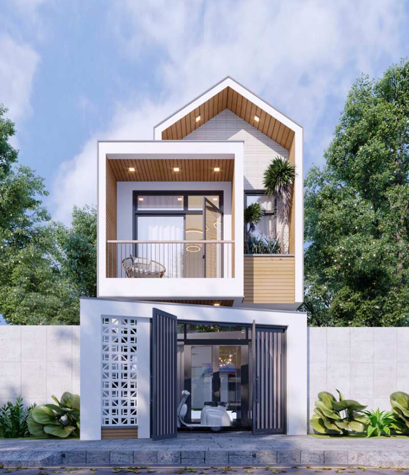 nhà thiết kế mái lệch