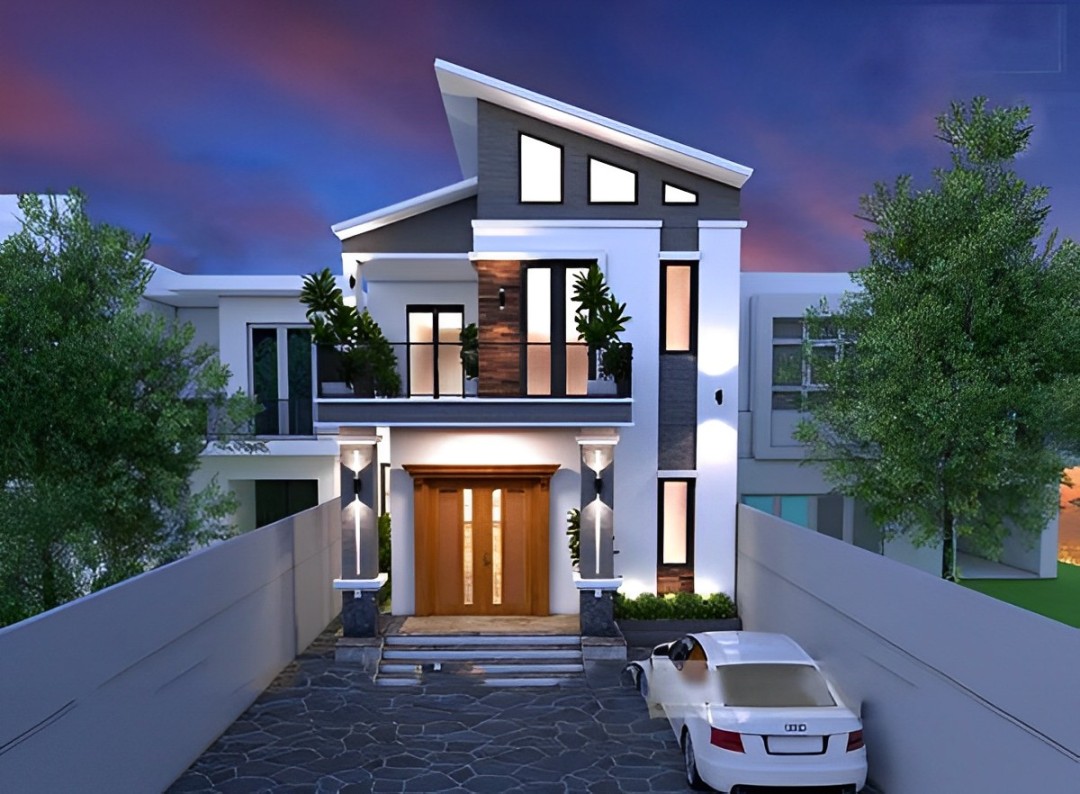 Nhà 2 tầng đẹp giá 700 triệu mái lệch