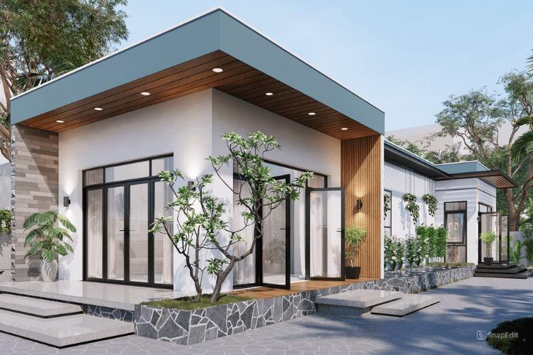 5x20m nhà ống 1 tầng 3 phòng ngủ phong cách hiện đại