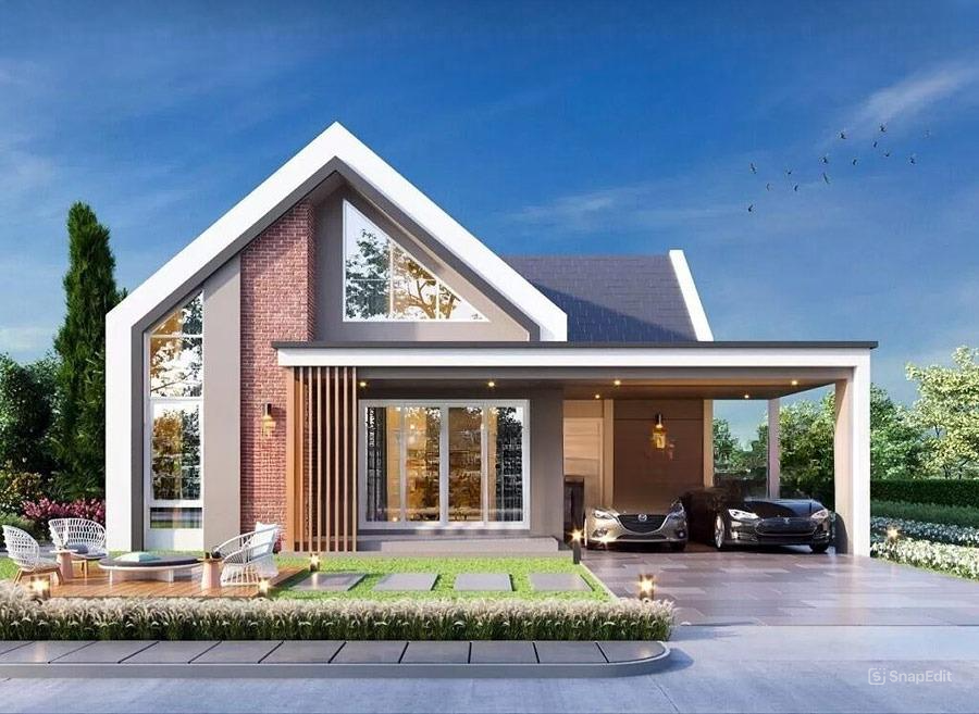 Mẫu nhà cấp 4 mái Thái 8x12m 3 phòng ngủ đẹp,