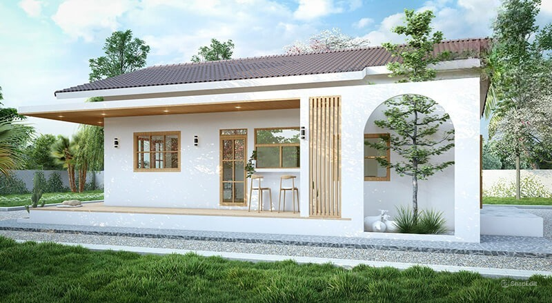 Mẫu nhà cấp 4 maid Thái 8x12m đơn giản đẹp