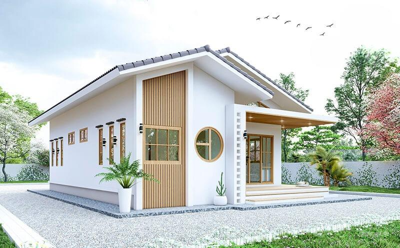 Mẫu nhà cấp 4 mái Thái 8x12m đơn giản 
