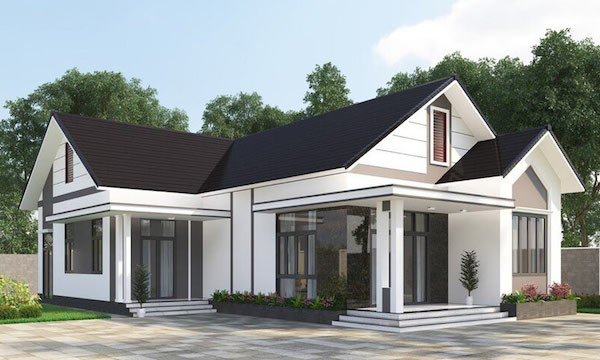 Mẫu nhà cấp 4 mái Thái 8x12m hiện đại 