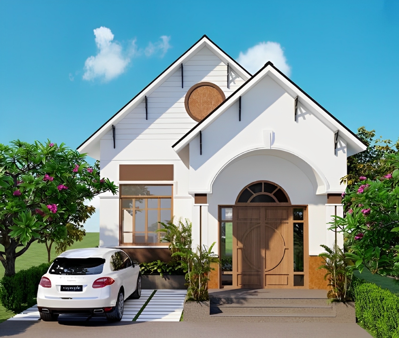 Mẫu nhà cấp 4 mái Thái 8x12m ở nông thôn đẹp