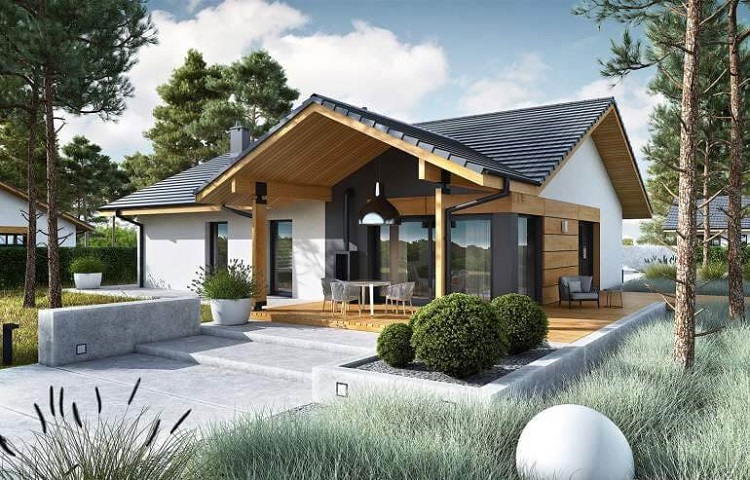 Mẫu nhà cấp 4 mái Thái 8x12m ở nông thôn tối giản 