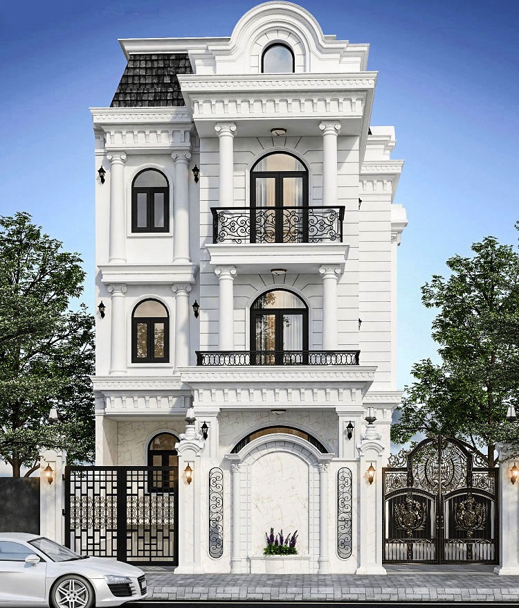 Mẫu nhà ống đẹp 3 tầng 5m tân cổ điển sang trọng 