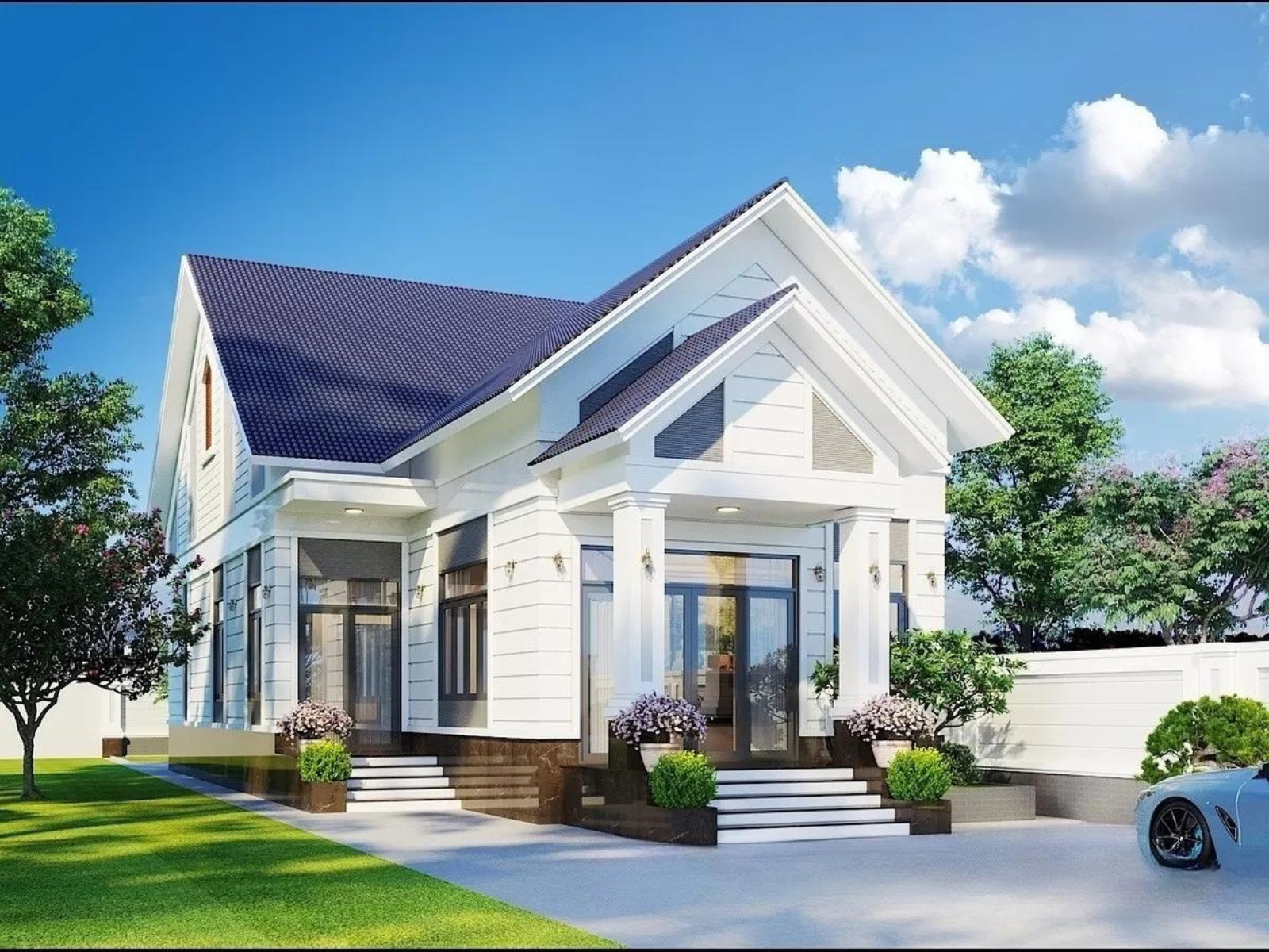 Nhà cấp 4 mái Thái 3 phòng ngủ có sân vườn 
