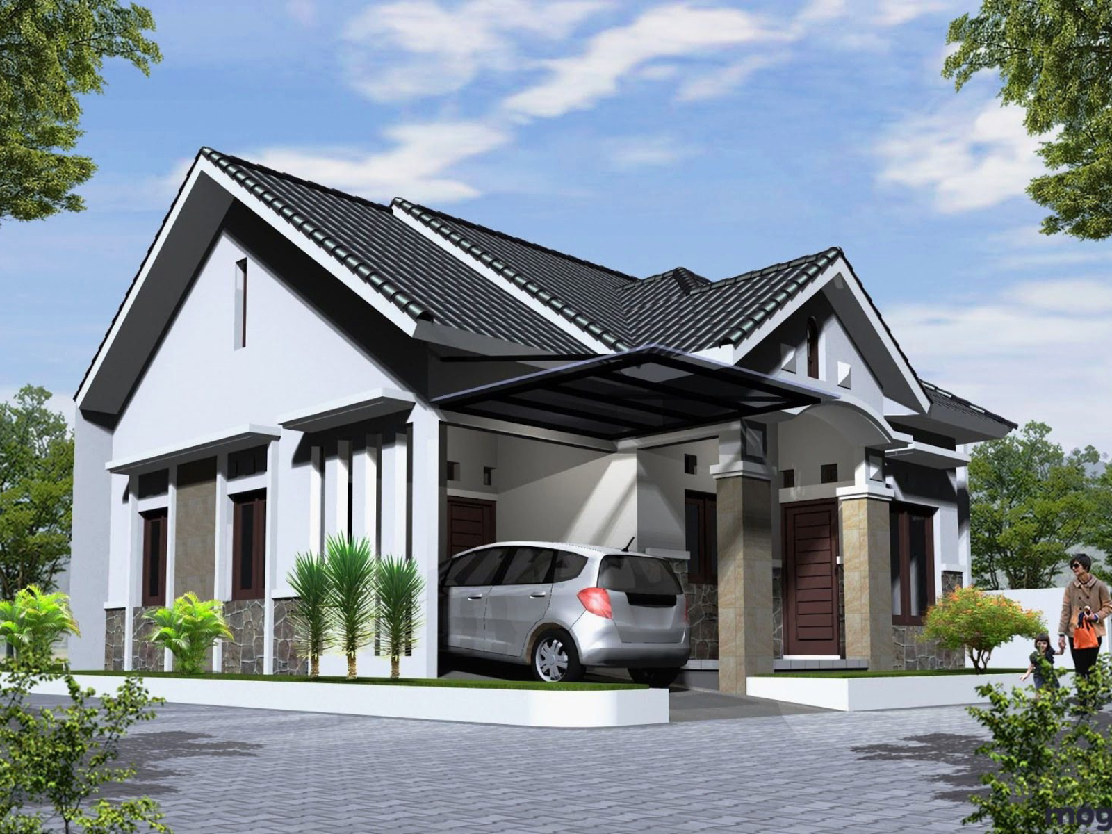 Nhà cấp 4 mái Thái 3 phòng ngủ hiện đại 