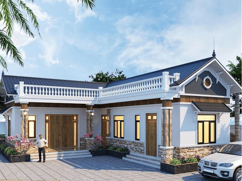 Nhà cấp 4 mái Thái 3 phòng ngủ nông thôn