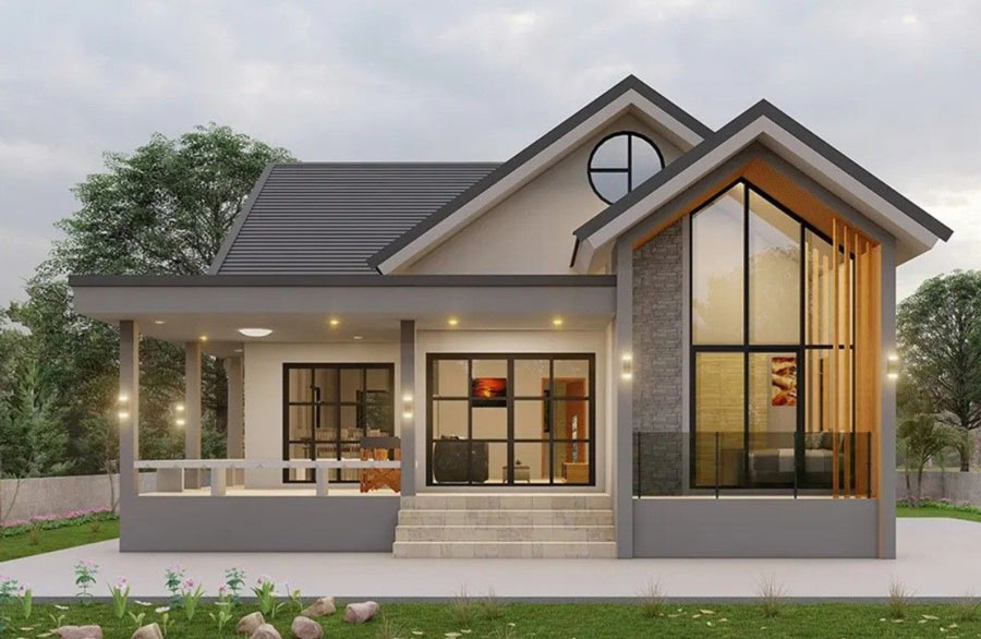 Nhà cấp 4 2 phòng ngủ hiện đại ấn tượng tiện nghi