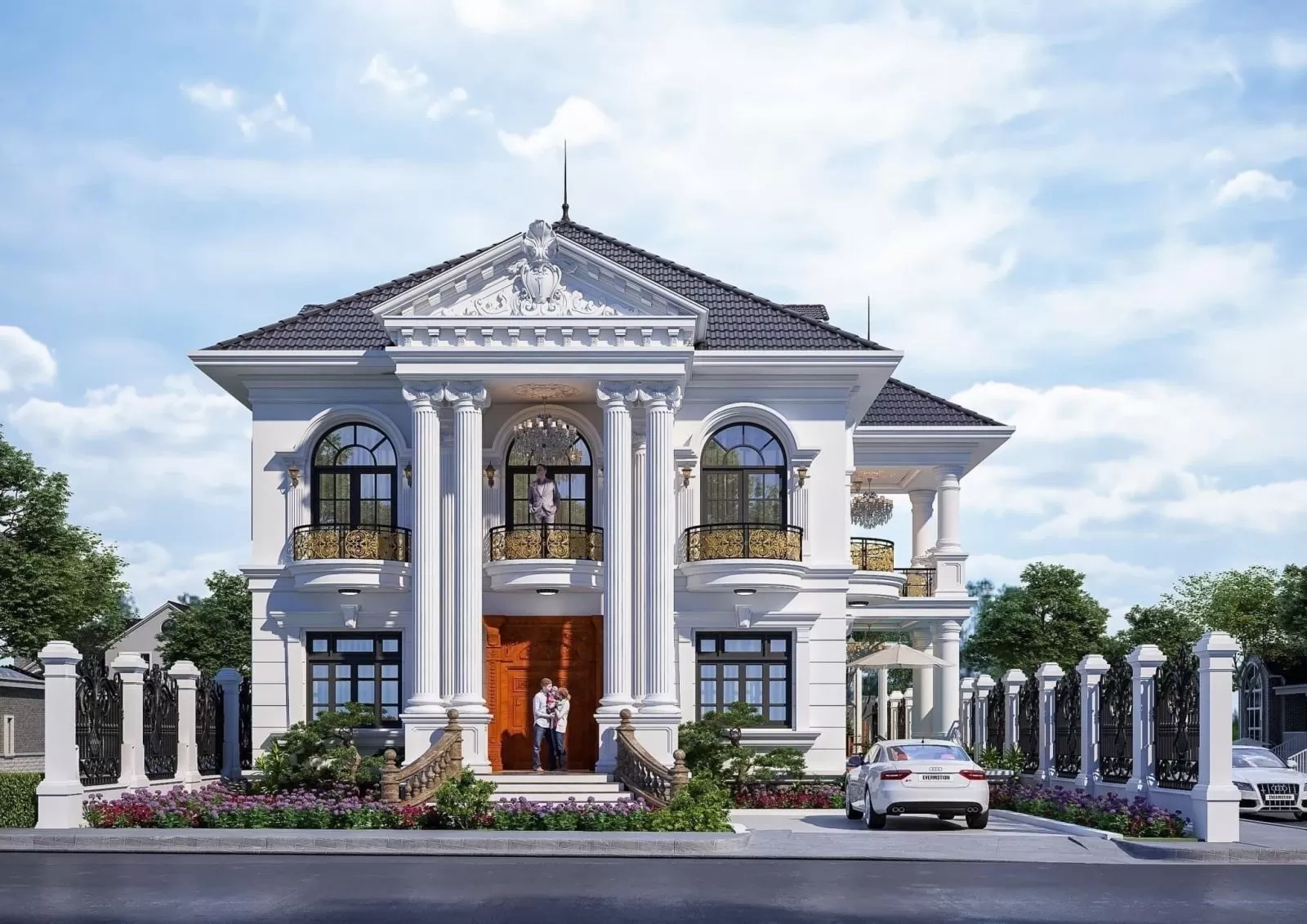 Nhà phố 2 tầng tân cổ điển kiểu pháp sang trọng
