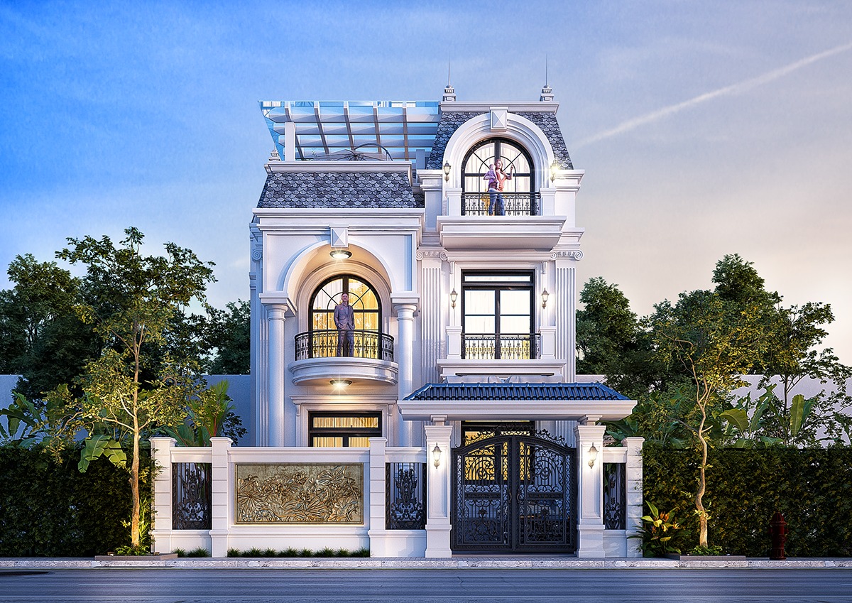 Nhà phố tân cổ điển 2 tầng 1 tum ấn tượng