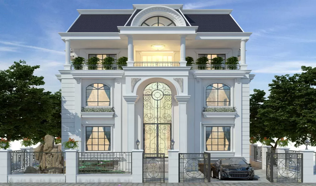 Nhà phố tân cổ điển 2 tầng 4 phòng ngủ thoáng mát