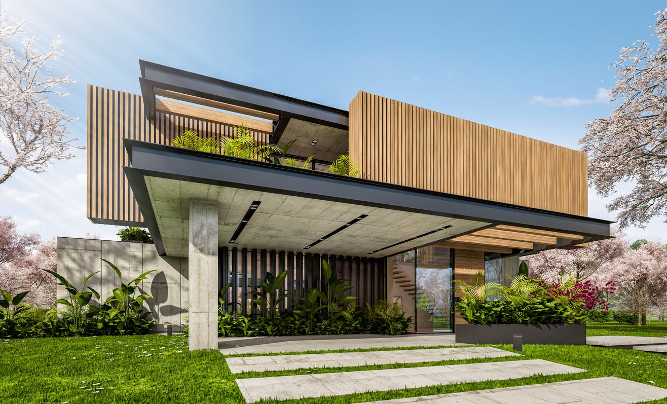 Nhà khung thép 1 tầng đẹp hiện đại 