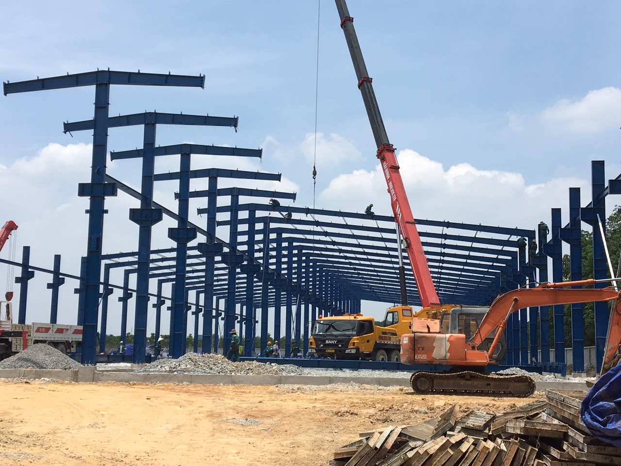 Thi công xưởng từ nhà khung thép 1 tầng