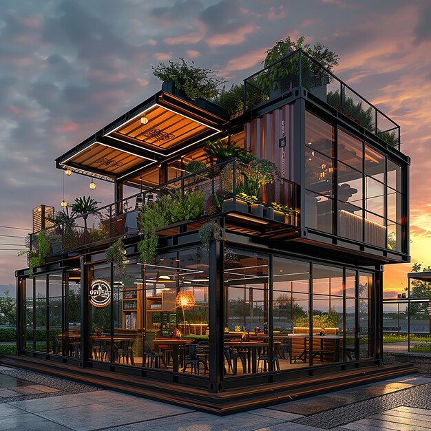 Nhà khung thép 3 tầng bán hàng tiện lợi