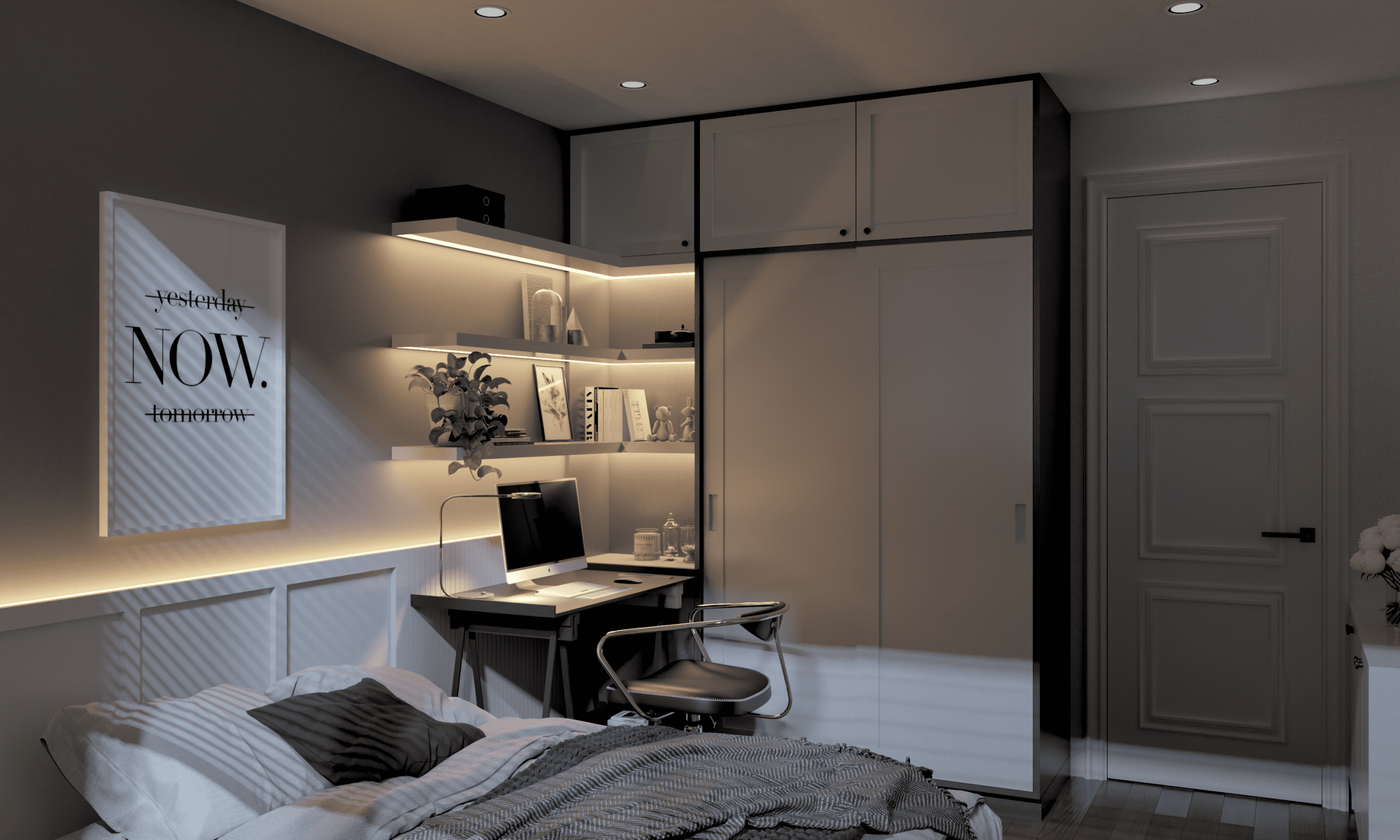 Nội thất phòng ngủ hiện đại scandiavian